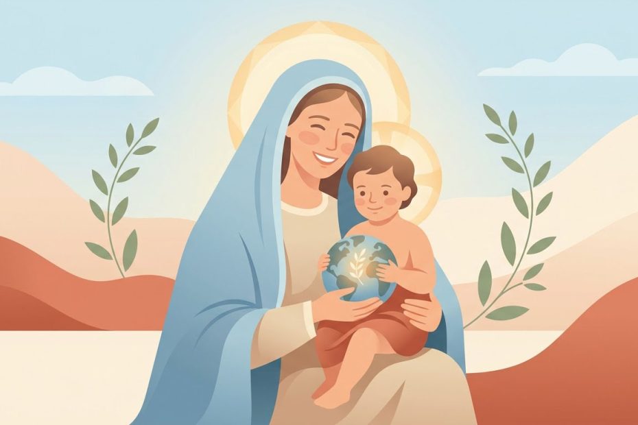Novena alla Madonna della Felicità - Illustration prière catholique